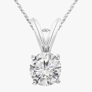 .75ct (3/4) Diamond Solitaire Pendant No Chain 14kt White Gold